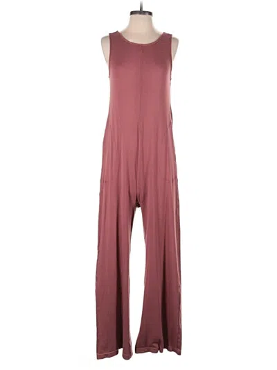 Pre-owned Fabletics Jumpsuit In Burgundy