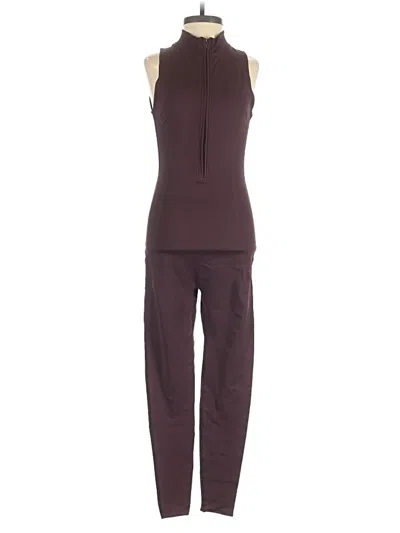 Pre-owned Fabletics Jumpsuit In Burgundy