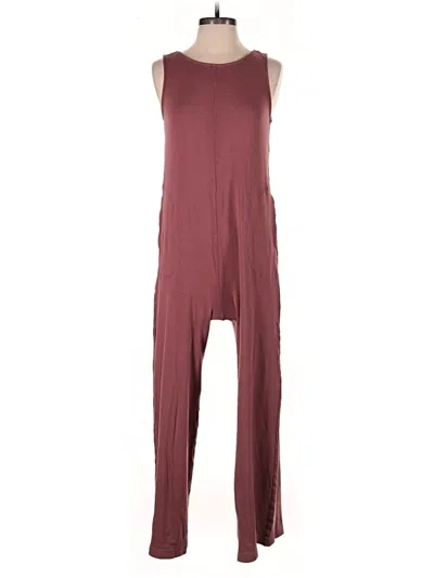 Pre-owned Fabletics Jumpsuit In Burgundy