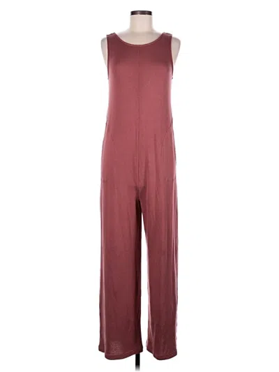 Pre-owned Fabletics Jumpsuit In Burgundy