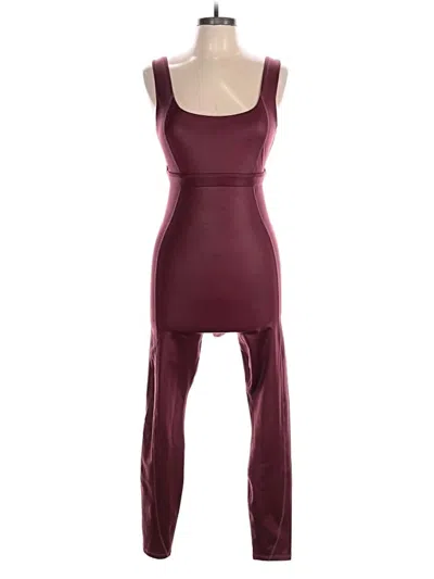 Pre-owned Fabletics Jumpsuit In Burgundy