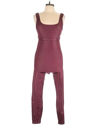 Pre-owned Fabletics Jumpsuit In Burgundy