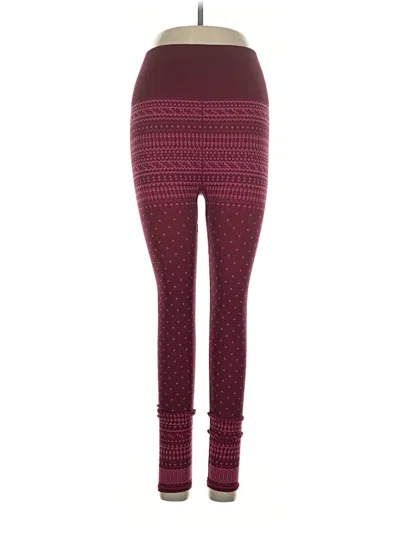 Pre-owned Fabletics Leggings In Burgundy