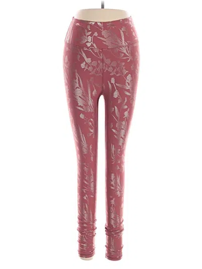 Pre-owned Fabletics Leggings In Burgundy
