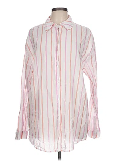 Pre-owned Fabletics Long Sleeve Button Down Shirt In Pink
