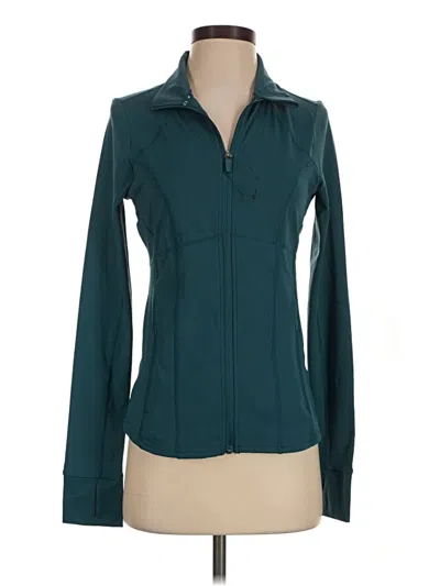 Pre-owned Fabletics Long Sleeve Polo Shirt In Teal