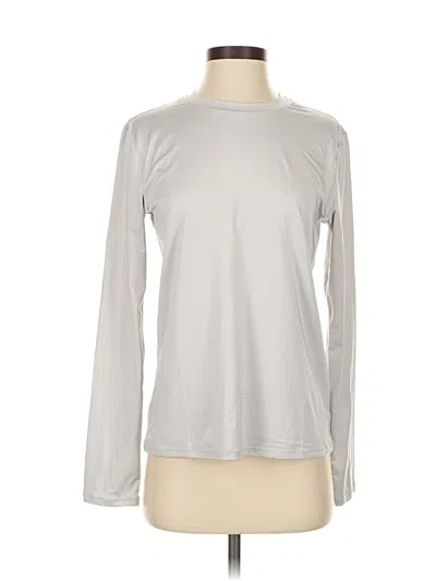 Pre-owned Fabletics Long Sleeve T-shirt In Silver