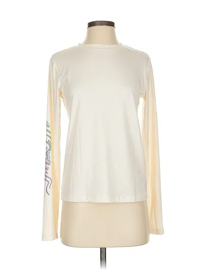 Pre-owned Fabletics Long Sleeve T-shirt In White
