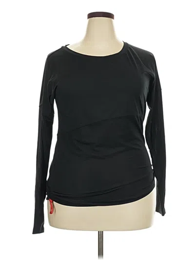 Pre-owned Fabletics Long Sleeve Top Black Boatneck Tops