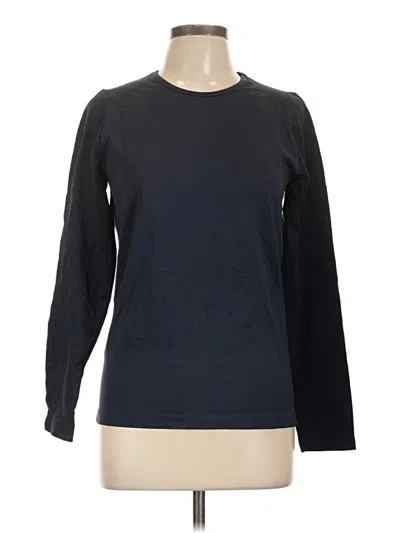 Pre-owned Fabletics Long Sleeve Top Black Crew Neck Tops