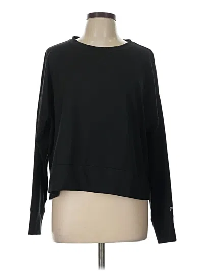 Pre-owned Fabletics Long Sleeve Top Black Crew Neck Tops