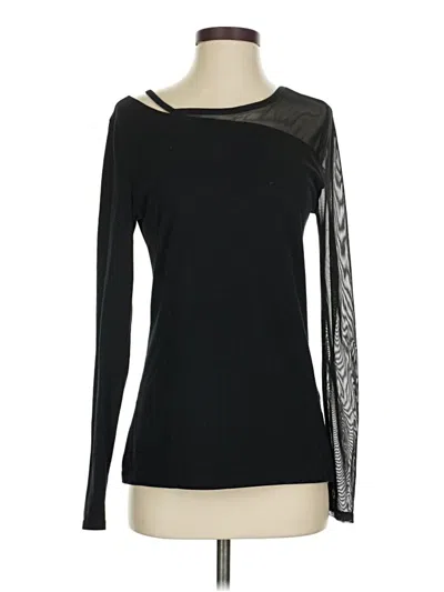 Pre-owned Fabletics Long Sleeve Top Black One Shoulder Neckline Tops