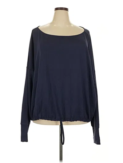 Pre-owned Fabletics Long Sleeve Top Blue Boatneck Tops