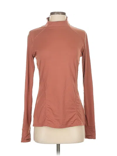 Pre-owned Fabletics Long Sleeve Top Brown Turtleneck Tops