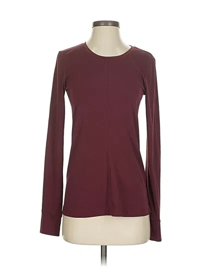 Pre-owned Fabletics Long Sleeve Top Burgundy Boatneck Tops