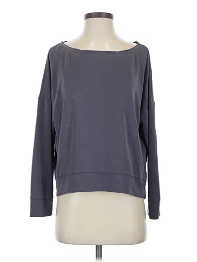 Pre-owned Fabletics Long Sleeve Top Gray Boatneck Tops