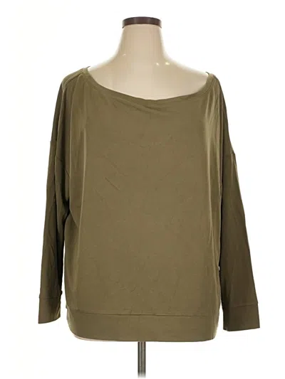 Pre-owned Fabletics Long Sleeve Top Green Boatneck Tops