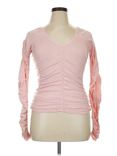 Pre-owned Fabletics Long Sleeve Top Pink Sweetheart Neckline Tops