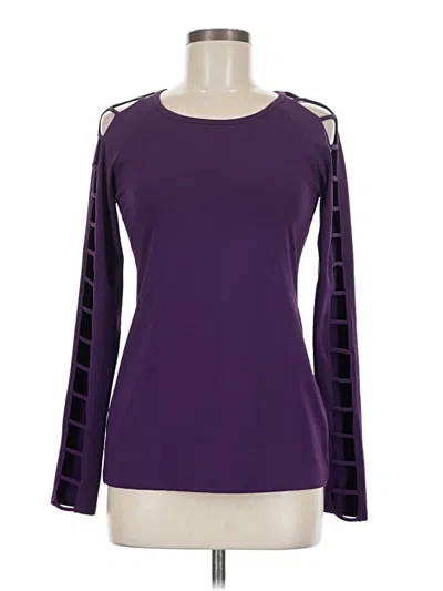 Pre-owned Fabletics Long Sleeve Top Purple Keyhole Neckline Tops