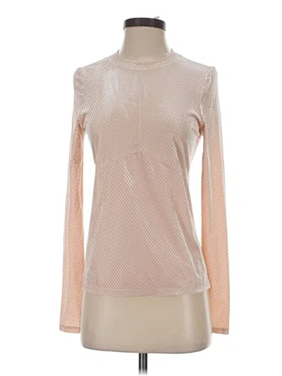 Pre-owned Fabletics Long Sleeve Top Tan Turtleneck Tops In Brown