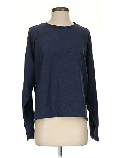 Pre-owned Fabletics Long Sleeve T-shirt In Blue