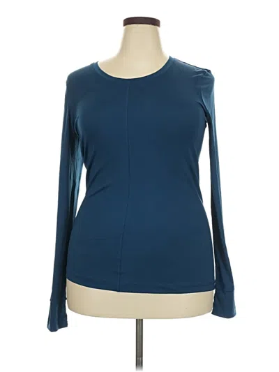 Pre-owned Fabletics Long Sleeve T-shirt In Blue