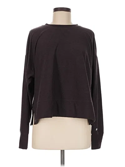 Pre-owned Fabletics Long Sleeve T-shirt In Brown