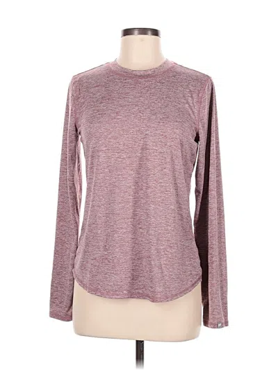 Pre-owned Fabletics Long Sleeve T-shirt In Burgundy