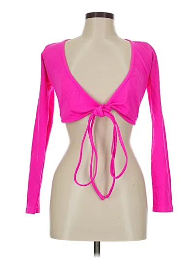 Pre-owned Fabletics Long Sleeve T-shirt In Pink