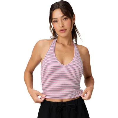 Fabletics Modal Rib Built-in Bra Halter Top In Pink