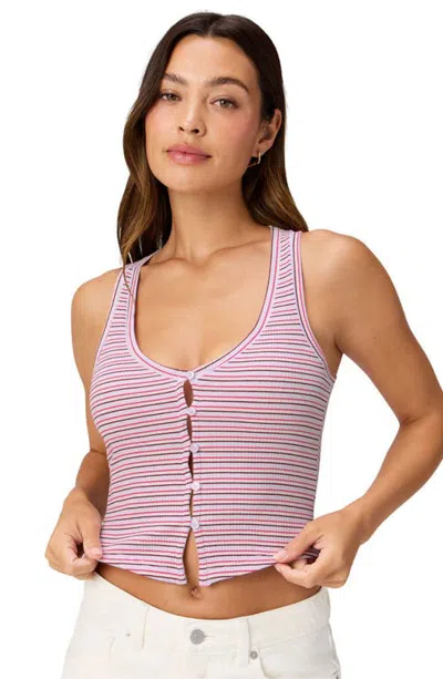 Fabletics Modal Rib V-neck Button Tank In Pink