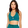 Fabletics Oasis Twist Medium Impact Sports Bra In Blue