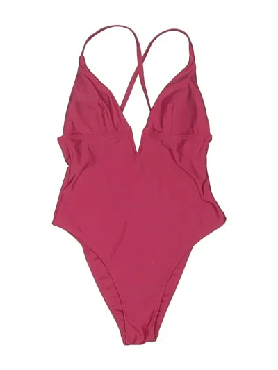 Pre-owned Fabletics One Piece Swimsuit In Burgundy