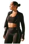 Fabletics Perfect Storm Cropped Train Jacket In Black