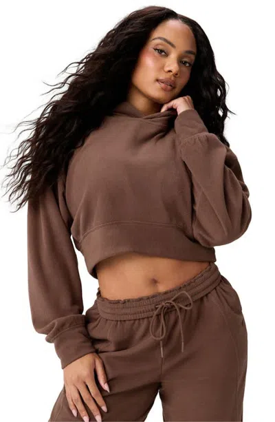 Fabletics Polar Fleece Cropped Hoodie In Tiramisu