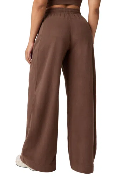 Fabletics Polar Fleece Oversized Wide Leg Sweatpant In Brown