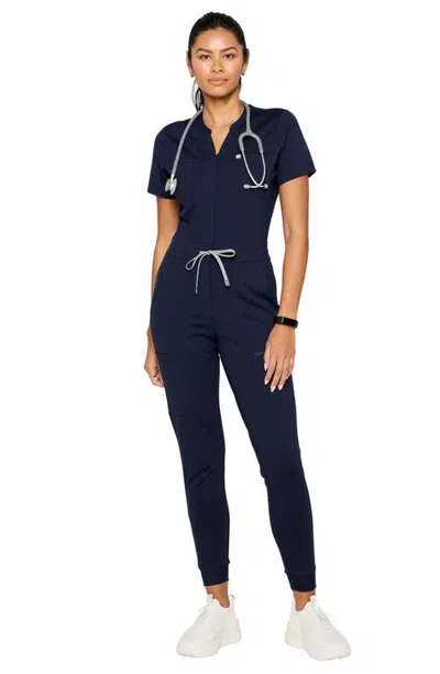 Fabletics Ponteflex Empower Scrub Jumpsuit In Blue