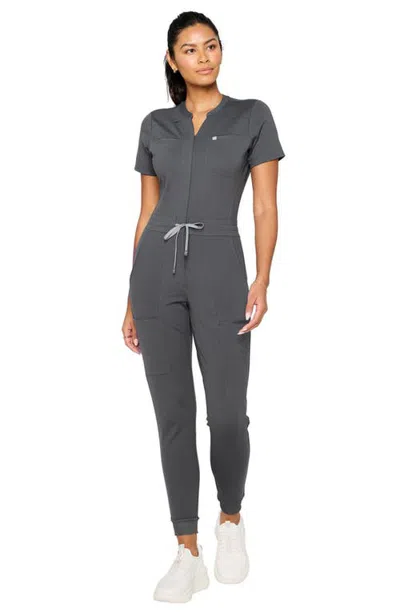 Fabletics Ponteflex Empower Scrub Jumpsuit In Onyx