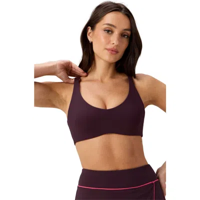 Fabletics Pureluxe Push-up Low Impact Bra In Burgundy