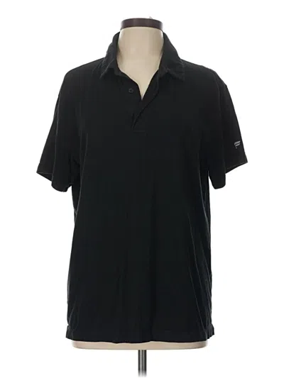 Pre-owned Fabletics Short Sleeve Polo Shirt In Black