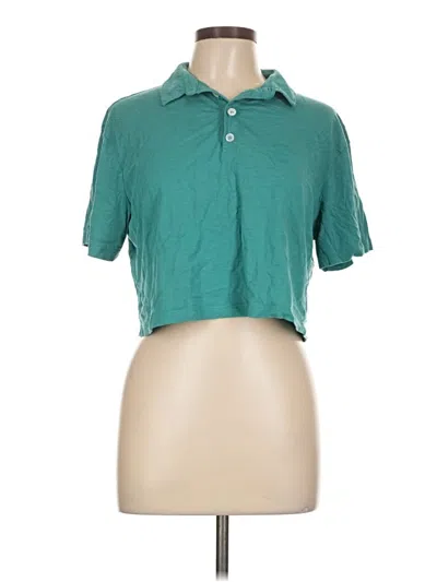 Pre-owned Fabletics Short Sleeve Polo Shirt In Teal