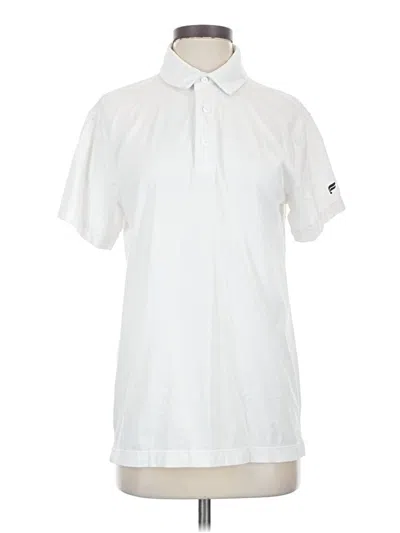 Pre-owned Fabletics Short Sleeve Polo Shirt In White