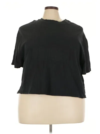 Pre-owned Fabletics Short Sleeve Top Black Keyhole Neckline Tops