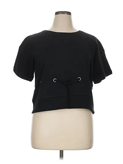 Fabletics Short Sleeve Top Black Keyhole Neckline Tops