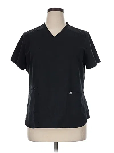 Pre-owned Fabletics Short Sleeve Top Black V-neck Tops