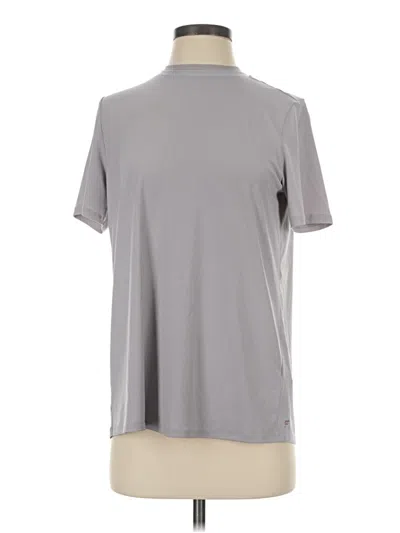 Pre-owned Fabletics Short Sleeve Top Gray Mock Neckline Tops