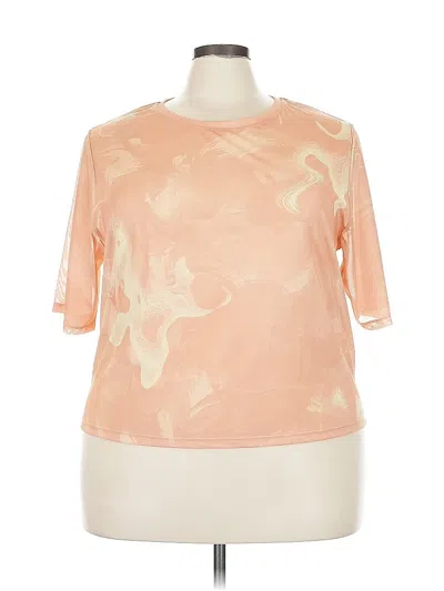 Pre-owned Fabletics Short Sleeve Top Orange Boatneck Tops