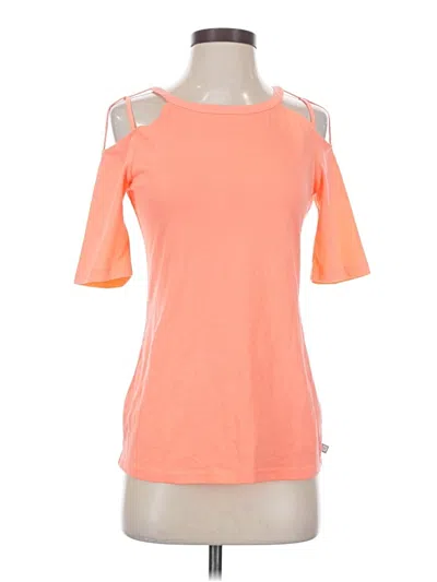 Pre-owned Fabletics Short Sleeve Top Orange Cold Shoulder Neckline Tops