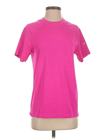 Pre-owned Fabletics Short Sleeve Top Pink Crew Neck Tops