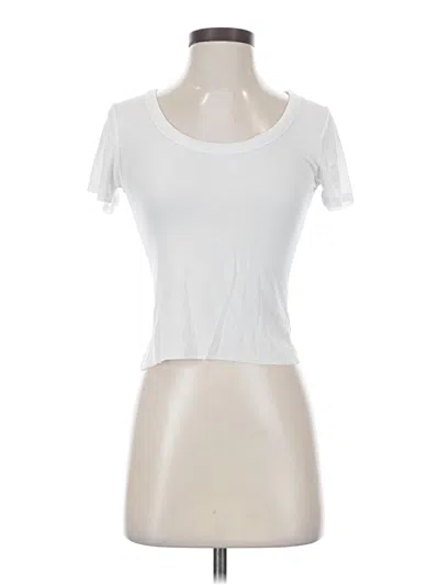 Pre-owned Fabletics Short Sleeve Top White Sweetheart Neckline Tops
